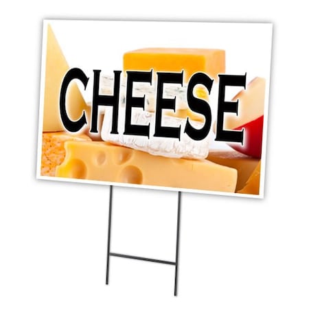 Signmission Cheese Yard Sign & Stake outdoor plastic coroplast window, C-1824 Cheese C-1824 Cheese